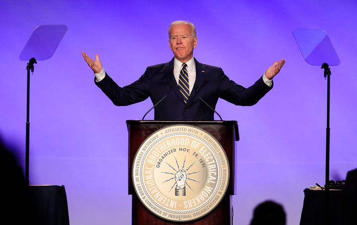 Vice President Joe Biden, in his speech Friday to the International Brotherhood of Electrical Workers, seemed to be aiming at an older generation of Democrats. 