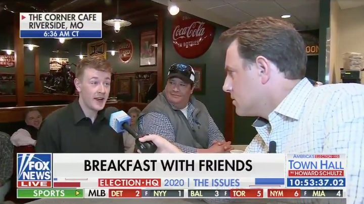 Jack Vandeleuv, 23, talks to Fox News host Todd Piro on Thursday.