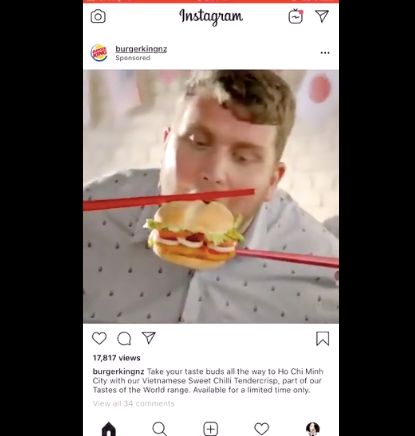 Burger King New Zealand came out with a promotional video featuring people trying to eat a burger with chopsticks.