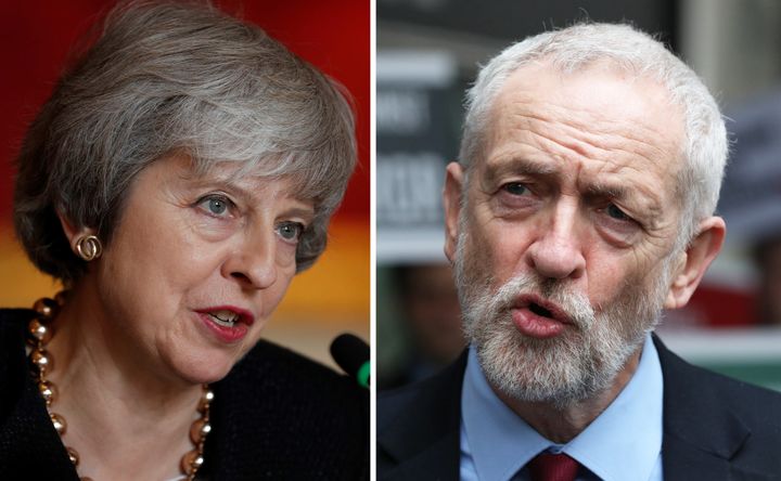 Prime Minister Theresa May and Labour leader Jeremy Corbyn. May's hopes of a Brexit compromise with Corbyn are on the brink of collapse, after Labour accused the PM of refusing to change her deal.