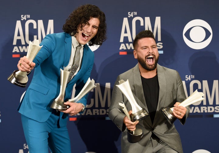 Country music duo Dan + Shay took home the ACM Awards for song of the year as well as single of the year for their hit song “Tequila.” They also won duo of the year.