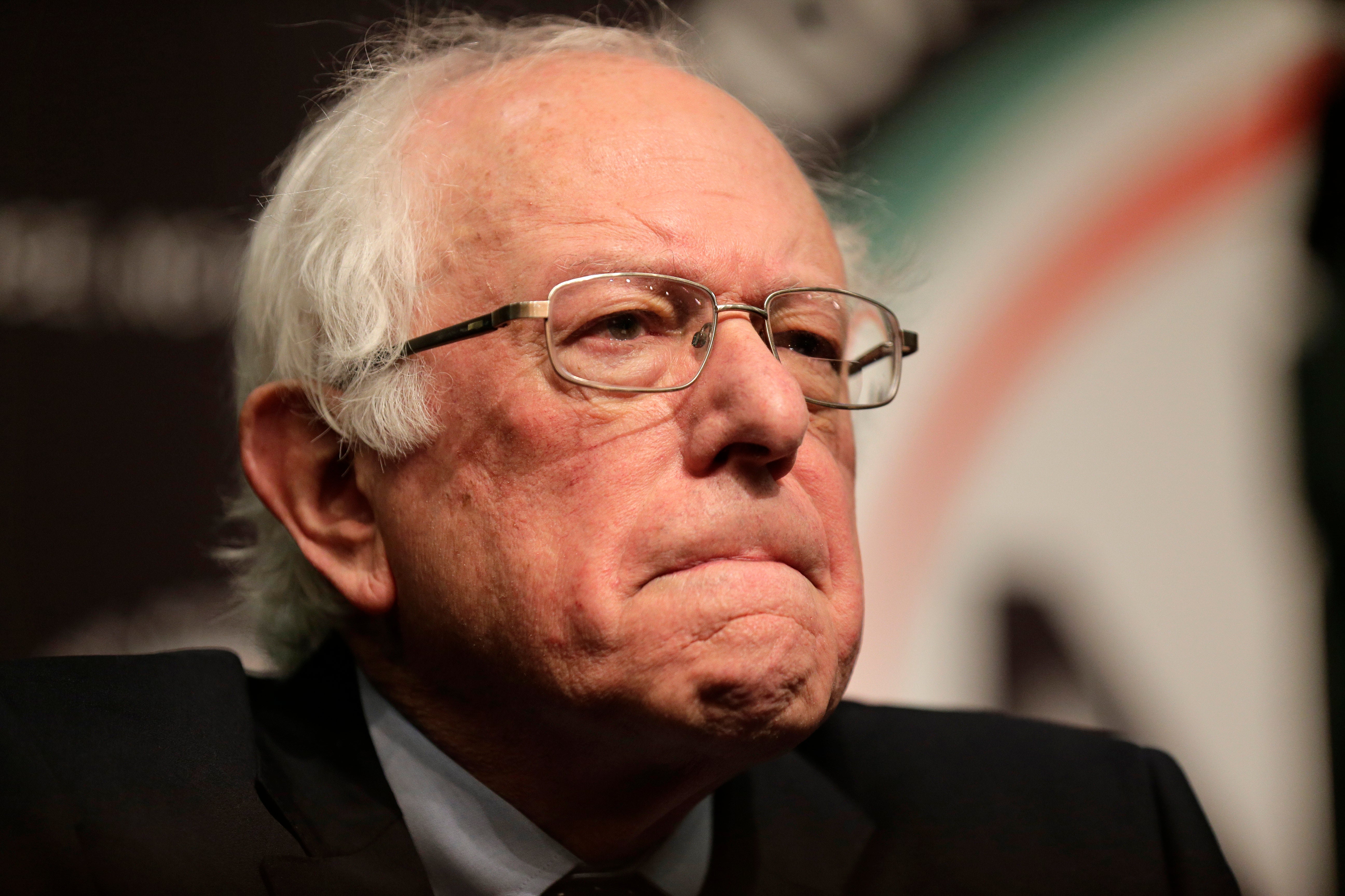 Sen. Bernie Sanders prepares to speak during the National Action Network Convention in New York, Friday, April 5, 2019. (AP Photo/Seth Wenig)