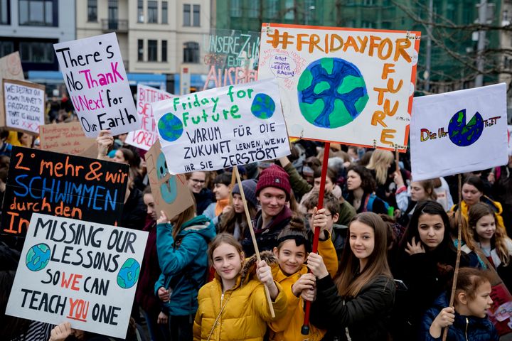 グレタ・トゥーンベリさんの活動が発端となった地球温暖化対策を訴える抗議運動 2018年3月22日（ベルリン）