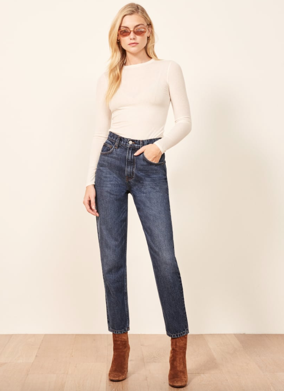 Urban Bliss mom jeans in mid wash