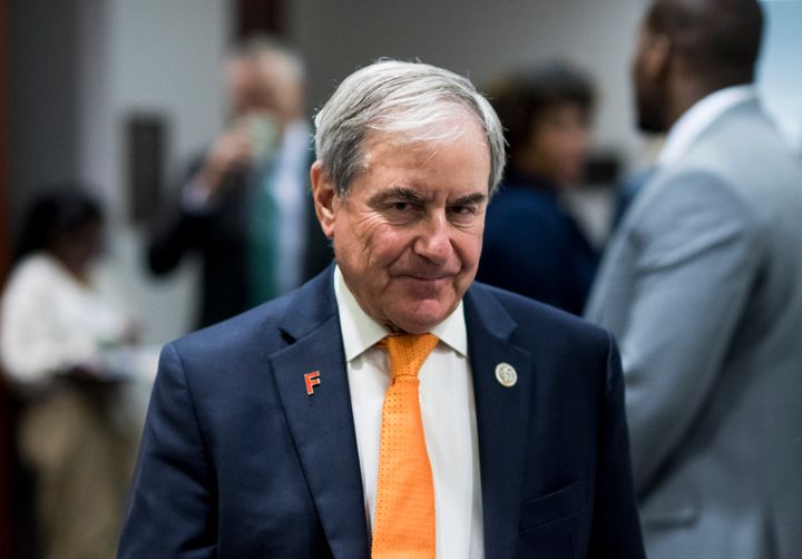 Rep. John Yarmuth (D-Ky.) leaves the House Democrats' caucus meeting at the Capitol on Tuesday.