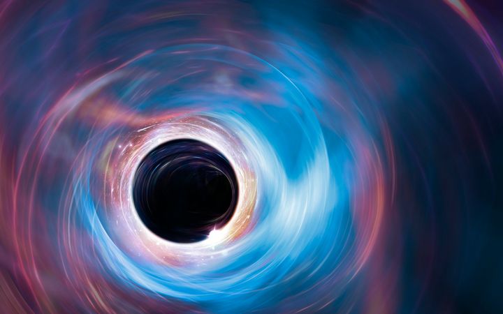 Digital illustration of a black hole, not an image from the EHT