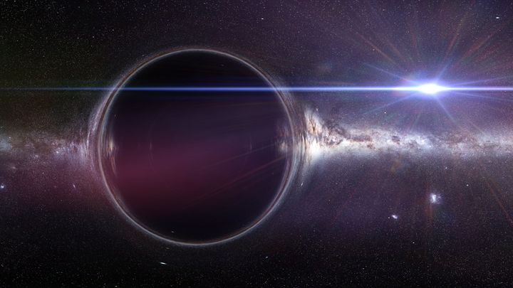 Digital illustration of a black hole, not an image from the EHT
