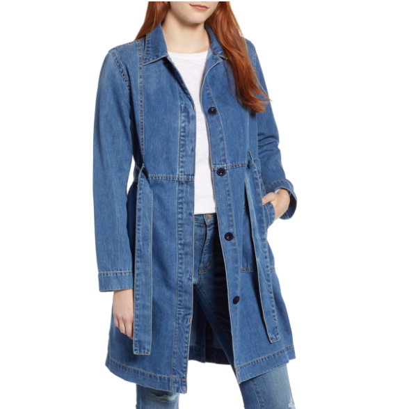 Women's denim shop duster jacket