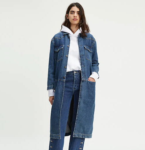 Long denim duster clearance coat