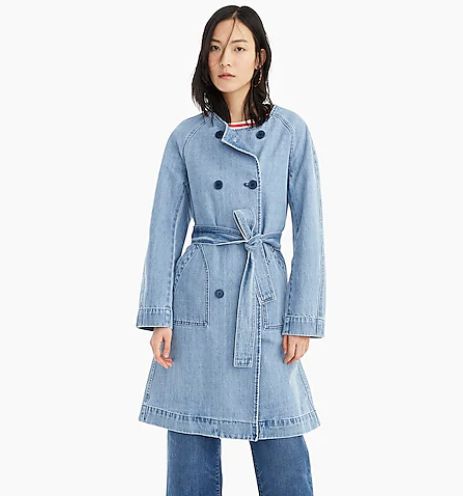 j crew denim trench coat