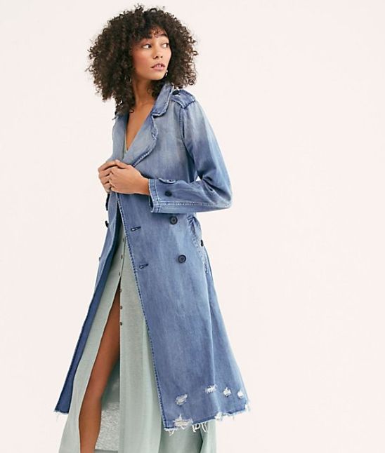 denim duster outfit
