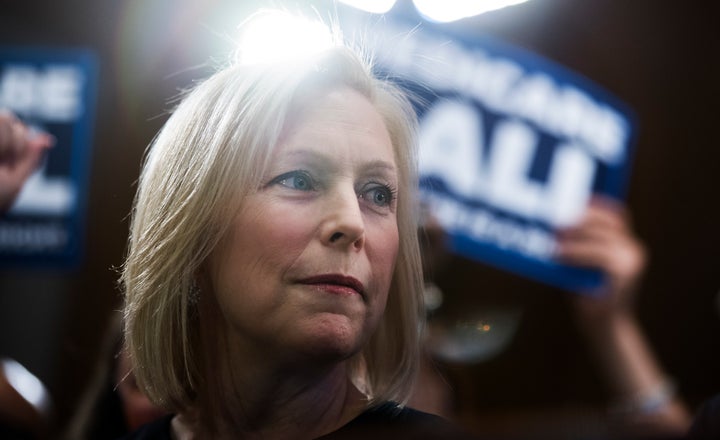 Sen. Kirsten Gillibrand, D-N.Y., conducts an event to introduce the 'Medicare for All Act of 2019' in Dirksen Building on Wed