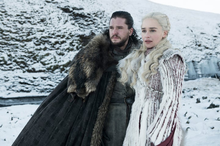 Jon and Dany staring longingly at a waterfall in the Season 8 premiere. 