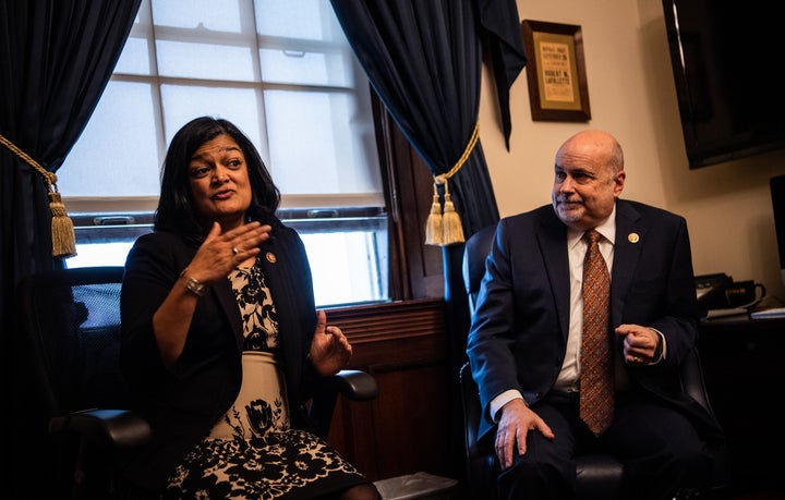 Reps. Pramila Jayapal (D-Washington) and Mark Pocan (D-Colo.), the co-chairs of the House Progressive Caucus.