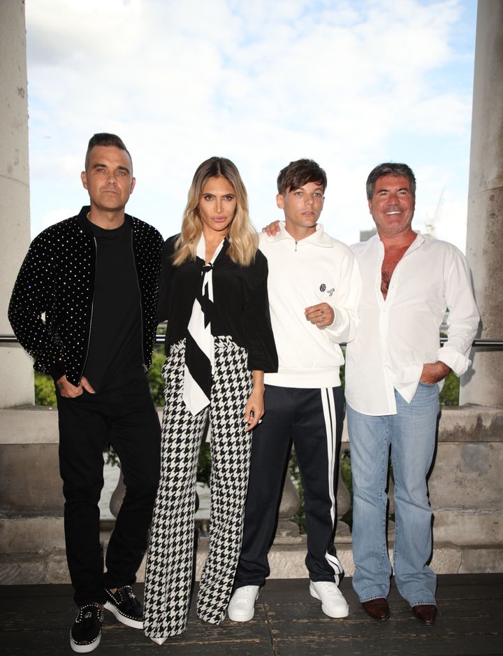 The 2018 X Factor judges Robbie Williams, Ayda Field, Louis Tomlinson and Simon Cowell