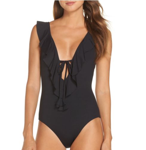 nordstrom black one piece swimsuit