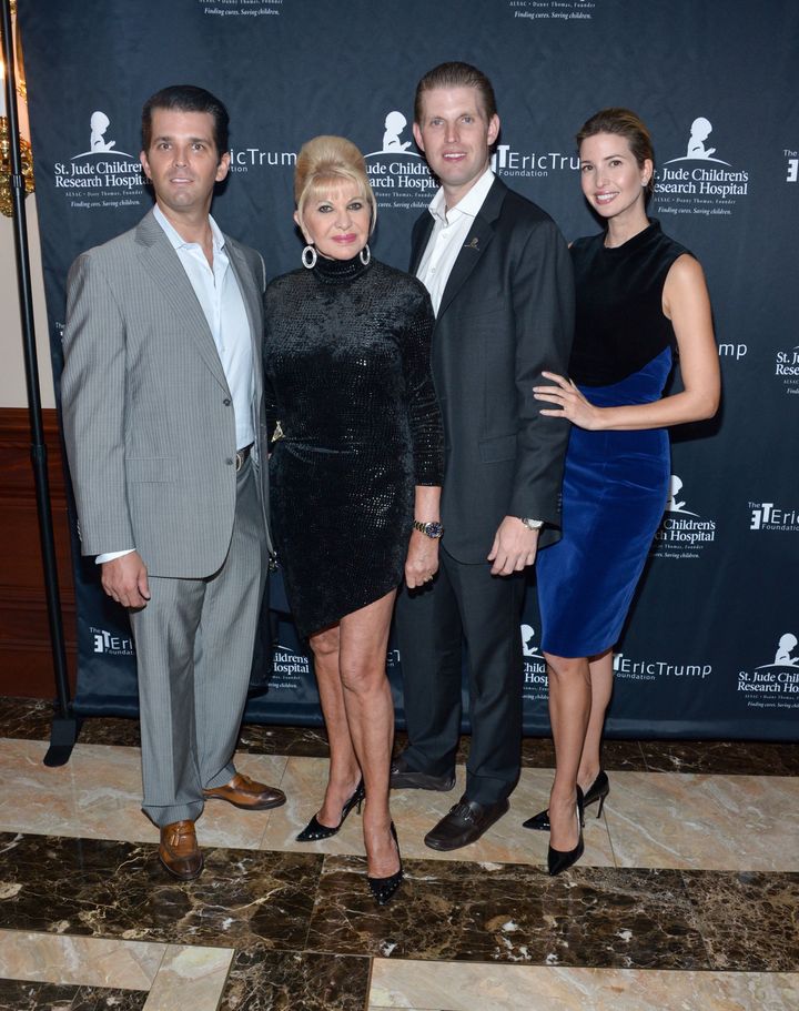 The Trump children with their mother, Ivana. 