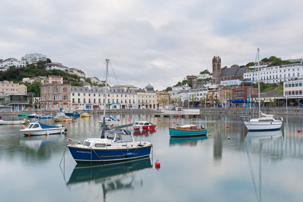 Boats moored in the harbour at Torquay, South Devon, England, United Kingdom, Europe