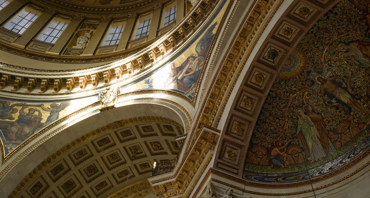 The Whispering Gallery in St Paul's Cathedral runs around the interior of the Dome 