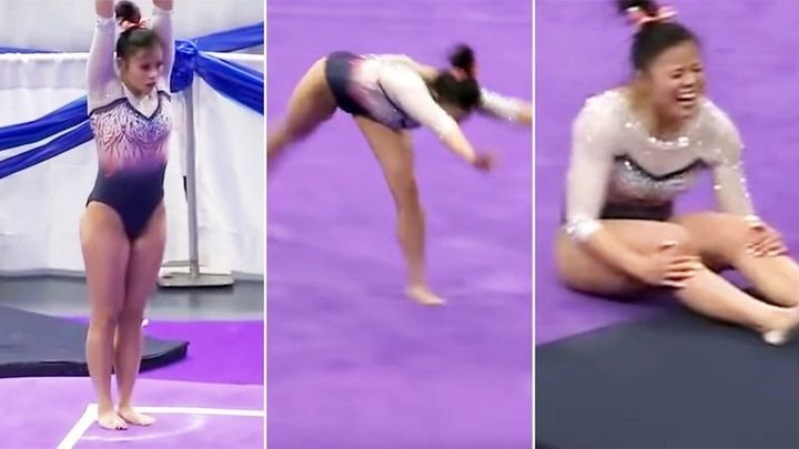 Samantha Cerio's injuries happened at the end of her first tumbling pass in an NCAA regional semifinal.