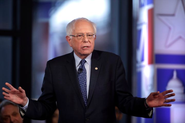 Sen. Bernie Sanders (I-Vt.) speaks during a Fox News town-hall-style event on Monday in Bethlehem, Pennsylvania.