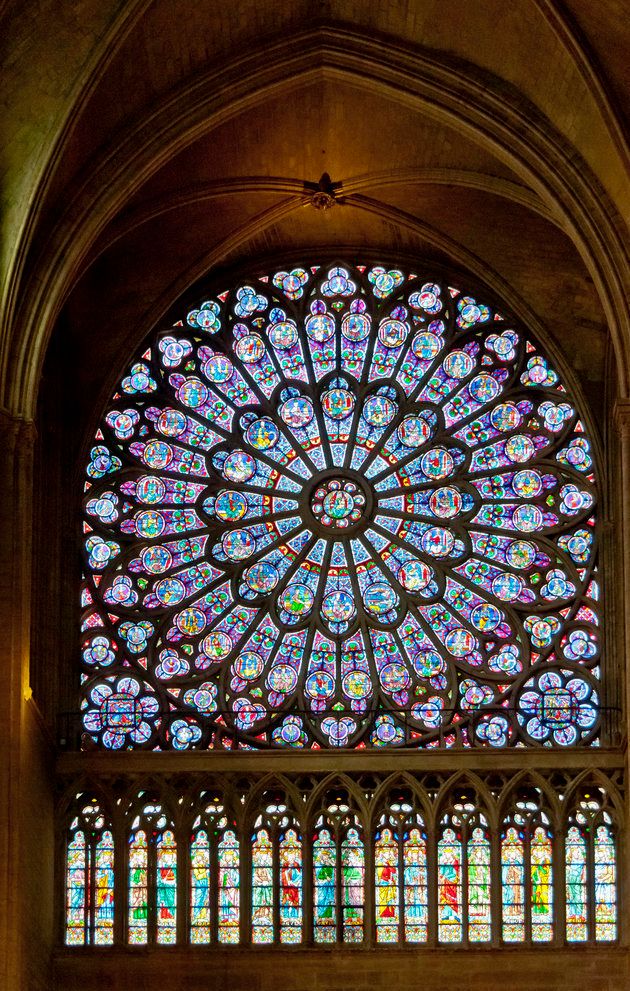 ノートルダム大聖堂(パリ＆ランス)ステンドグラス バラ窓 グラス ...