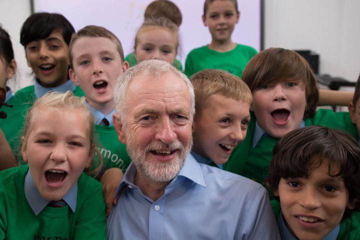 Jeremy Corbyn visiting a school 2016 