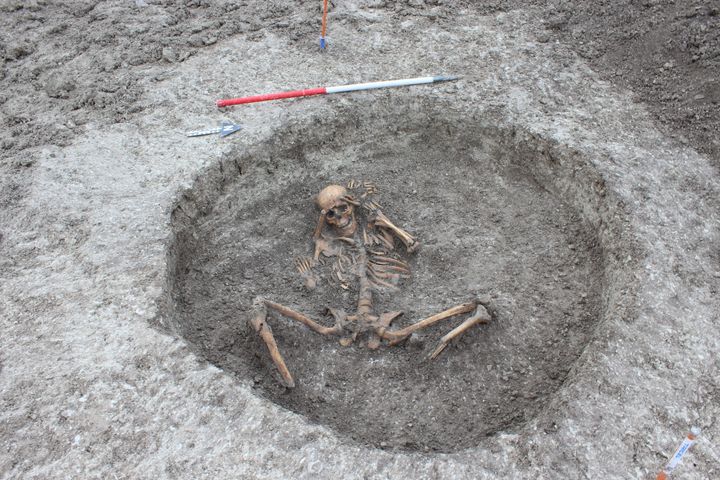 Archaeologists say the burials in pits might have involved human sacrifice