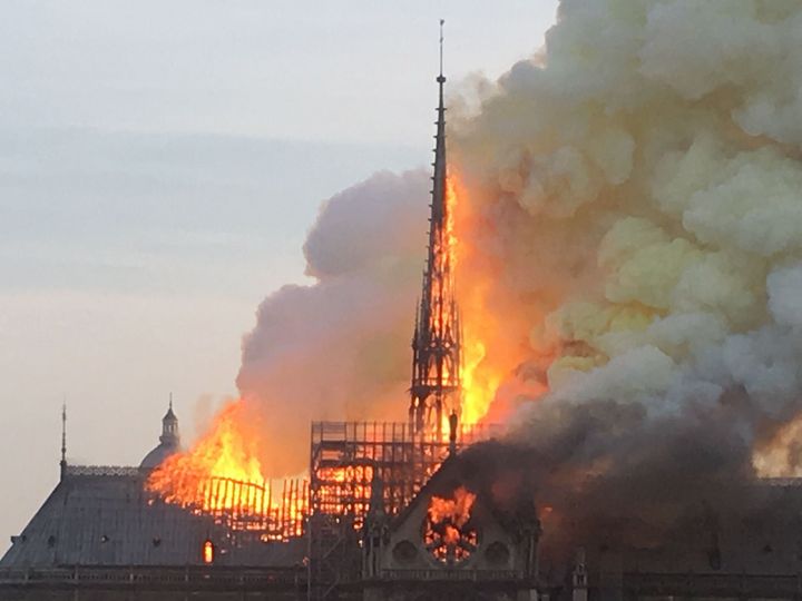 Fire tore through Notre Dame Cathedral on Monday 