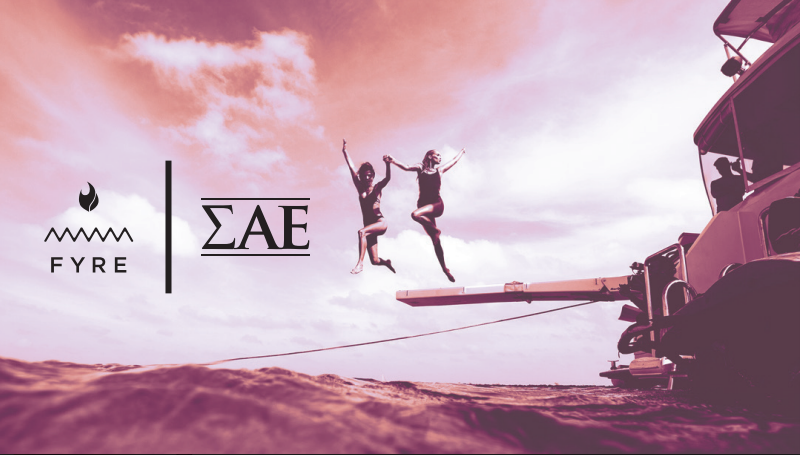 A Fyre x ΣΑΕ banner for the party, courtesy of Aks. 
