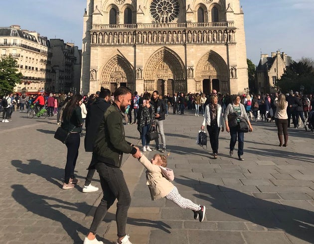 The photo Brooke Windsor took in front of Notre Dame Cathedral just an hour before it caught