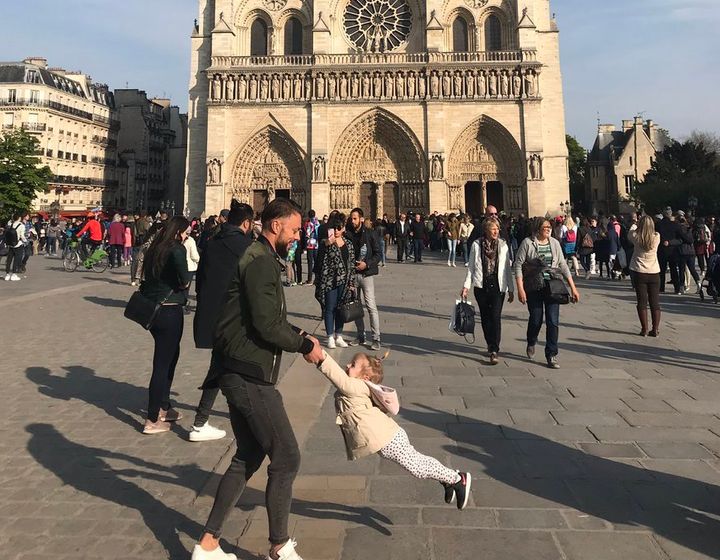 The photo Brooke Windsor took in front of Notre Dame Cathedral just an hour before it caught fire.