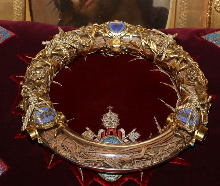 The Crown of Thorns at the Notre Dame cathedral in Paris.