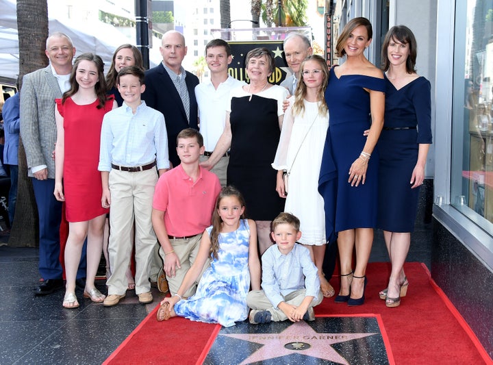 Garner with her extended family at her Hollywood Walk of Fame ceremony.