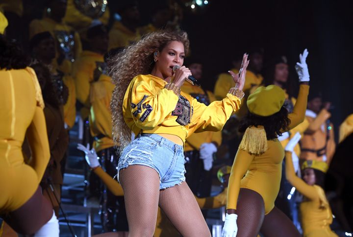 Beyonce Knowles performs on stage during 2018 Coachella Valley Music And Arts Festival Weekend 1.
