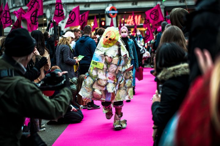 A fashion show was organised in Oxford Circus as part of the protest to highlight the issues. 