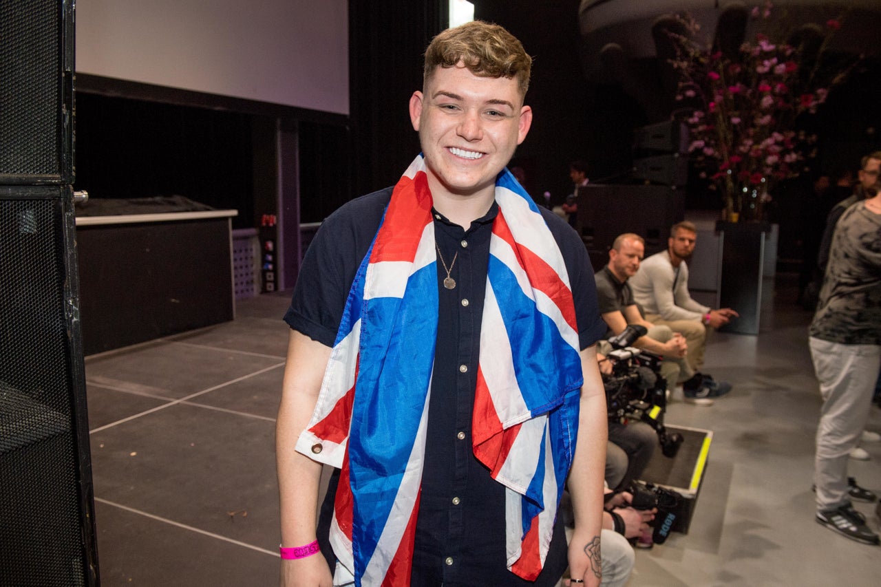 Michael at a Eurovision press call in Amsterdam