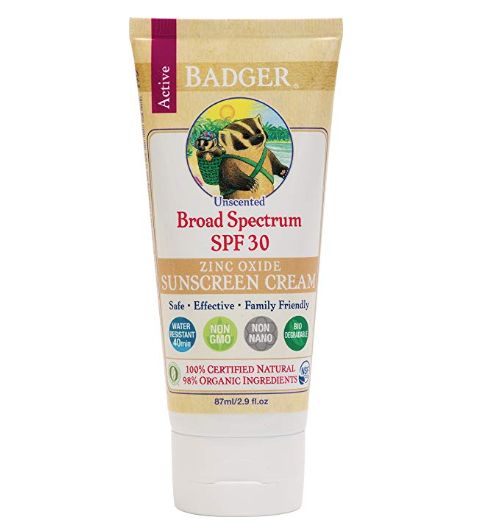 Badger SPF 30 Active Mineral Sunscreen Cream for Face and Body