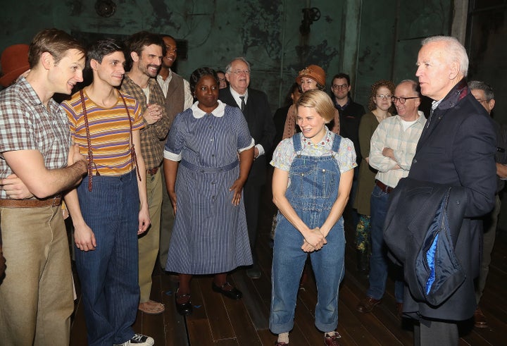 Glick (second from left) and the "To Kill a Mockingbird" cast got a visit from former Vice President Joe Biden in December 2018. 