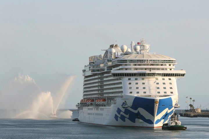 Royal Princess, Princess Cruis Lines' newest and largest West Coast-based ship, off Los Angeles in March.