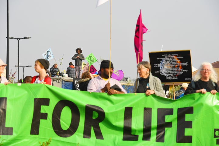 Extinction Rebellion demonstrators on Waterloo Bridge