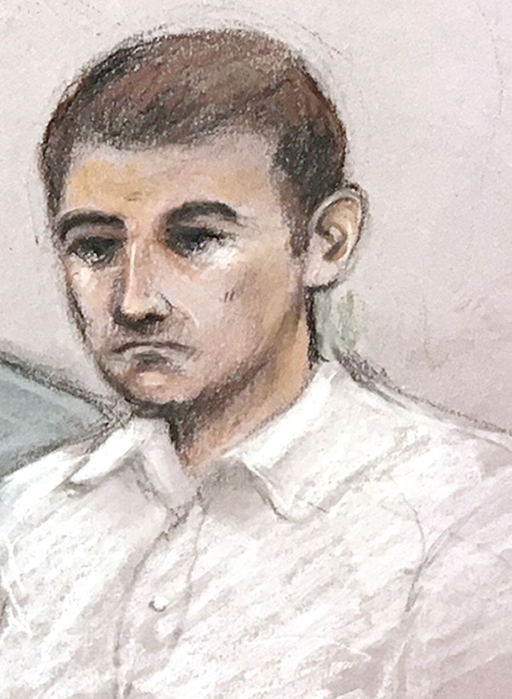 A court sketch of Jack Renshaw, who plotted to kill West Lancashire MP Rosie Cooper. The convicted Neo-Nazi has also been banned 