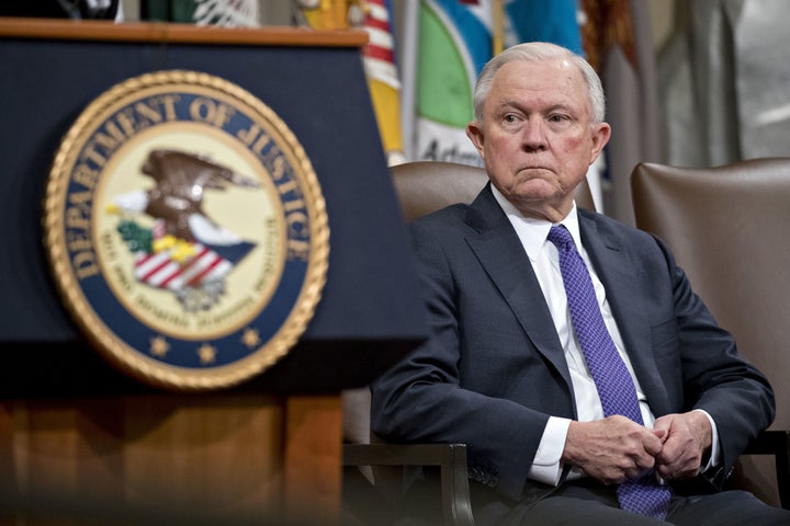 Former Attorney General Jeff Sessions at an event at the Department of Justice in Washington, D.C. -- Oct. 25, 2018. 