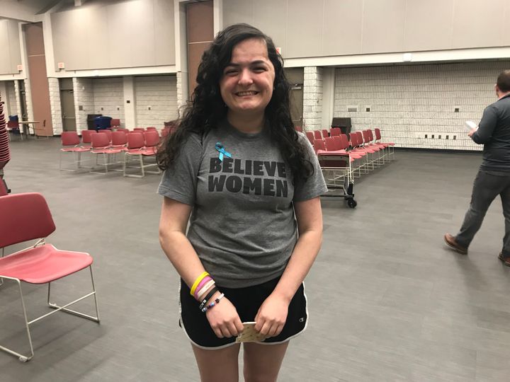 Sarah Fishkind, 17, said George Mason University's decision to hire Brett Kavanaugh is factoring "a lot" into her decision on whether to go to school here.