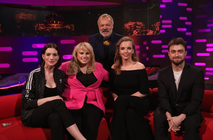 Anne Hathaway, Rebel Wilson, Graham Norton, Jodie Comer and Daniel Radcliffe all appear on this week's Graham Norton Show.