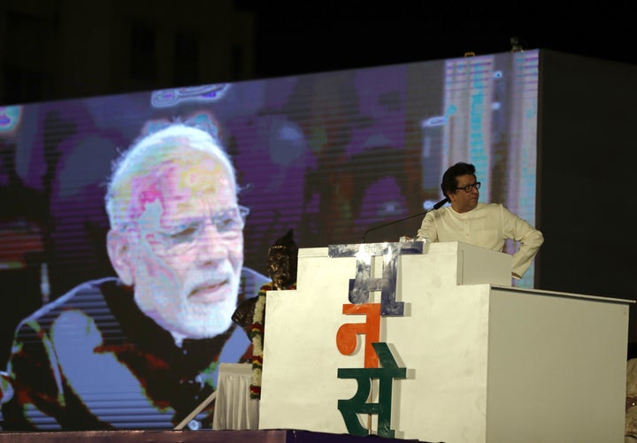 Thackeray showing PM Modi's video clips during his rally in Pune last week