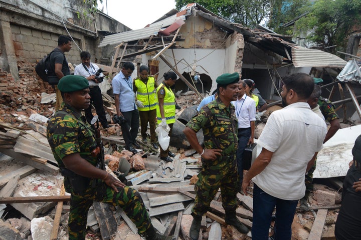 A view of blast site near the Dehiwala zoo, near Colombo, Sri Lanka, on April 21, 2019. (Photo by Akila Jayawardana/NurPhoto via Getty Images)