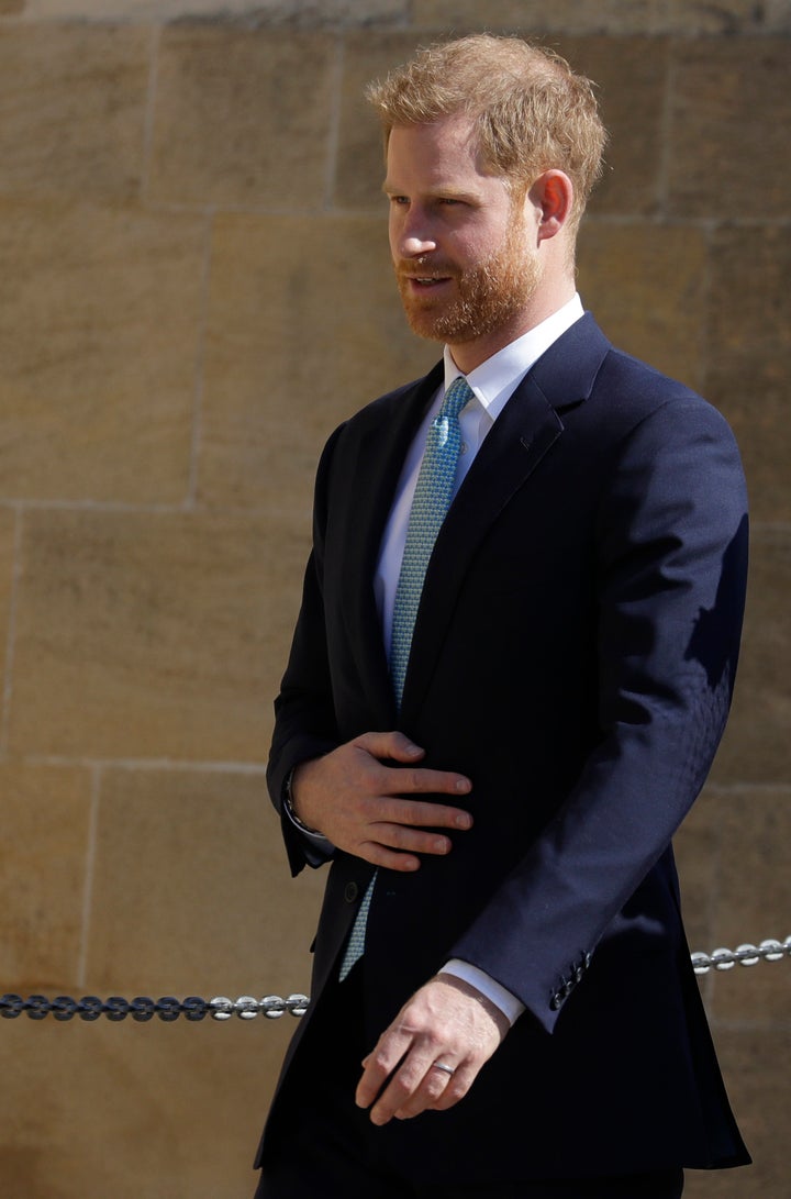 Harry's wife, Meghan, was not in attendance at services on Easter Sunday.