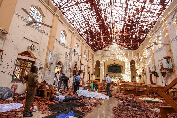 The suicide bombers attacked three hotels that were popular with foreigners and three churches, including the one above.