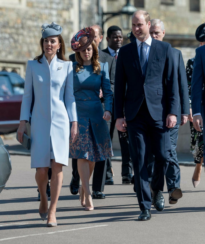 The Duke and Duchess of Cambridge walk without Harry on Sunday.